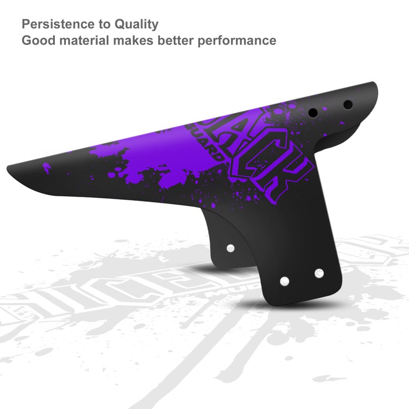 NICEDACK Bike Fender, 2PCS MTB Mud Guard Front and Rear Compatible Bicycle Mud Guard Set Downhill Mountain Bike Mudguard Fits 650B 20" 26" 27.5" 29 inch and Fat Bicycle (A-Purple) - Image 4